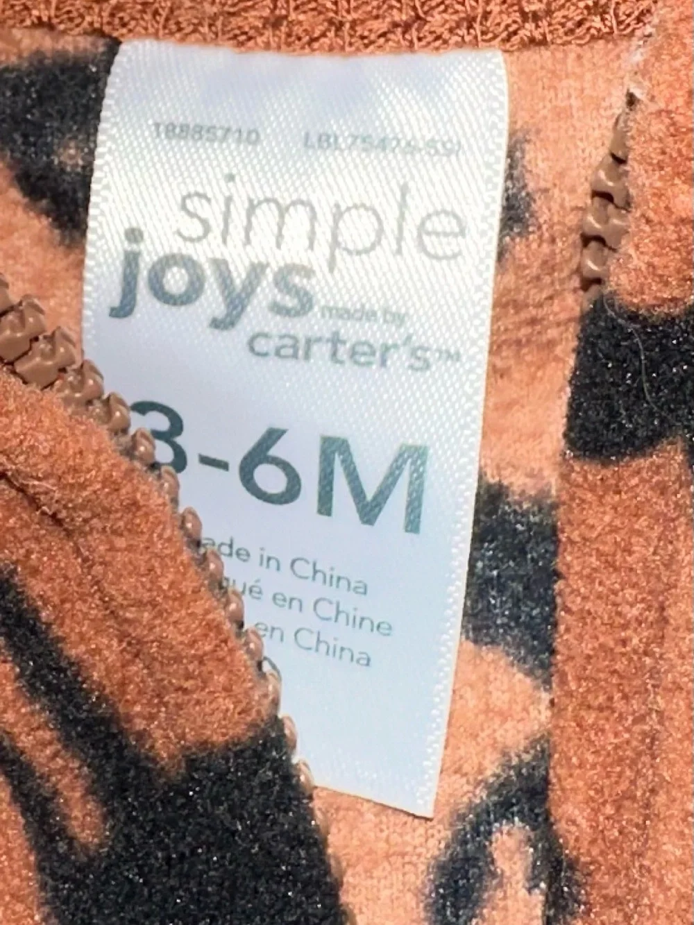 Rust Orange Fleece Onesie with Black Western Print